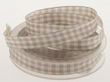 Karoband Landhauskaro Toffee mit Draht 15mm Karoband Landhauskaro Toffee mit Draht 15mm