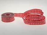 Vichykaro mit Herz Rot 40 mm mit Draht Vichykaro mit Herz Rot 40 mm mit Draht