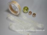 Organzaband Just Married Creme Lachs ohne Draht 25mm Organzaband Just Married Creme Lachs ohne Draht 25mm
