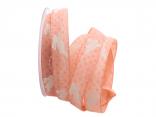 Motivband springender Hase aprikot 25mm mit Angelschnur Motivband springender Hase aprikot 25mm mit Angelschnur