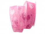 Motivband Luftballon rosa 40mm mit Draht Motivband Luftballon rosa 40mm mit Draht