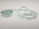 Motivband Vögel türkis 25mm mit Draht Motivband Vögel türkis 25mm mit Draht