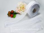 Gitterband Floral Weiß ohne Draht 40mm Gitterband Floral Weiß ohne Draht 40mm
