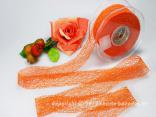 Gitterband Floral Orange ohne Draht 40mm Gitterband Floral Orange ohne Draht 40mm
