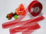 Gitterband Floral Rot ohne Draht 40mm Gitterband Floral Rot ohne Draht 40mm