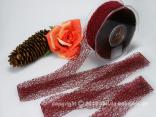 Gitterband Floral Bordeaux ohne Draht 40mm Gitterband Floral Bordeaux ohne Draht 40mm