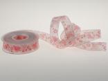 Motivband Schmetterling 25mm rosa mit Draht Motivband Schmetterling 25mm rosa mit Draht