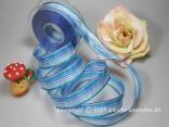 Streifenband Rainbow Blau mit Draht 25mm Streifenband Rainbow Blau mit Draht 25mm