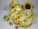 Motivband Sonnenblume Gelb mit Draht 40mm Motivband Sonnenblume Gelb mit Draht 40mm