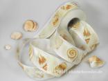 Motivband Muschel Creme mit Draht 40mm Motivband Muschel Creme mit Draht 40mm