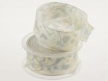 Blumenband Schmetterling creme mit Draht 40mm Blumenband Schmetterling creme mit Draht 40mm