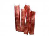 Weihnachtskaro Luxor rot mit Draht 15mm Weihnachtskaro Luxor rot mit Draht 15mm