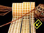 Karoband Organza-Karo Honig/Weiß ohne Draht 28mm