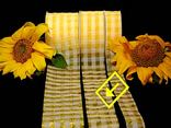 Karoband Organza-Karo Gelb/Weiß ohne Draht 50mm