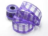 Weihnachtsband Bamberg lila mit Draht 65mm Weihnachtsband Bamberg lila mit Draht 65mm