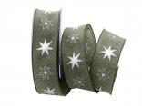 Weihnachtsband Gothland olive 40mm mit Draht Weihnachtsband Gothland olive 40mm mit Draht