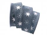 Weihnachtsband Gothland blau 40mm mit Draht Weihnachtsband Gothland blau 40mm mit Draht