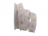 Weihnachtsband Gothland creme 25mm mit Nylonkante Weihnachtsband Gothland creme 25mm mit Nylonkante