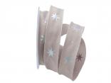 Weihnachtsband Gothland toffee 25mm mit Nylonkante Weihnachtsband Gothland toffee 25mm mit Nylonkante
