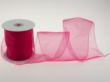 Organzaband Organza 100mm Pink mit Draht