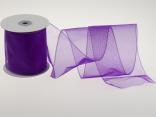 Organzaband Organza 100mm Lila mit Draht
