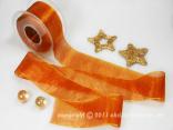 Weihnachtsband Glamour Cognac ohne Draht 50mm Weihnachtsband Glamour Cognac ohne Draht 50mm