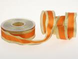 Weihnachtsband Brokatband Orange mit Draht 40mm Weihnachtsband Brokatband Orange mit Draht 40mm