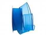 Organzaband scacchi blau 40mm ohne Draht Organzaband scacchi blau 40mm ohne Draht
