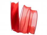 Organzaband scacchi rot 25mm ohne Draht Organzaband scacchi rot 25mm ohne Draht