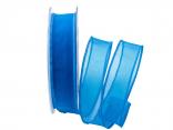 Organzaband Sottili blau 25mm ohne Draht Organzaband Sottili blau 25mm ohne Draht