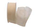 Organzaband Glitterato creme 40mm ohne Draht Organzaband Glitterato creme 40mm ohne Draht
