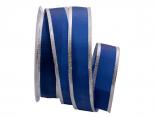 Uniband Silberkante blau 25mm mit Draht Uniband Silberkante blau 25mm mit Draht
