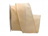 Uniband SONDERFARBE creme mit Goldrand mit Drahtkante 65mm Uniband SONDERFARBE creme mit Goldrand mit Drahtkante 65mm