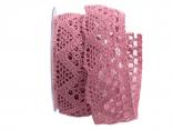 Dekoband Spitze rosa 45mm ohne Draht Dekoband Spitze rosa 45mm ohne Draht