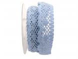 Dekoband Spitze 34mm blau hell ohne Draht