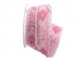 Dekoband Spitze rosa 40mm ohne Draht Dekoband Spitze rosa 40mm ohne Draht