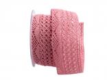 Dekoband Spitze rosa 50mm ohne Draht Dekoband Spitze rosa 50mm ohne Draht