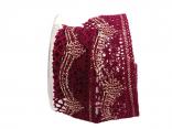 Dekoband Spitze bordeaux 50mm ohne Draht Dekoband Spitze bordeaux 50mm ohne Draht