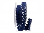Dekoband Spitze blau 25mm ohne Draht