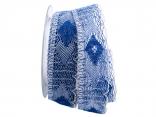 Dekoband Spitze blau 35mm ohne Draht Dekoband Spitze blau 35mm ohne Draht