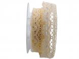Dekoband Spitze ca. 30mm creme dunkel ohne Draht