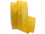 Baumwollband Cotton gelb 40mm ohne Draht Baumwollband Cotton gelb 40mm ohne Draht