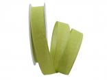 Baumwollband Cotton hellgrün 25mm ohne Draht Baumwollband Cotton hellgrün 25mm ohne Draht