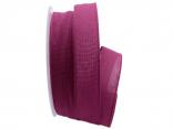 Baumwollband Cotton lila / beere 25mm ohne Draht Baumwollband Cotton lila / beere 25mm ohne Draht