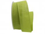 Baumwollband Cotton hellgrün 40mm ohne Draht Baumwollband Cotton hellgrün 40mm ohne Draht