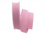 Baumwollband Cotton rosa 25mm ohne Draht Baumwollband Cotton rosa 25mm ohne Draht
