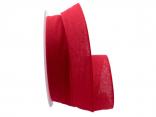 Baumwollband Cotton rot 25mm ohne Draht Baumwollband Cotton rot 25mm ohne Draht