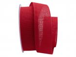 Baumwollband Cotton rot 40mm ohne Draht Baumwollband Cotton rot 40mm ohne Draht