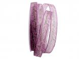 Blumenband Blätterranke lila 15mm mit Draht
