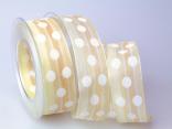Dekoband Dots creme / sand 40mm mit Draht